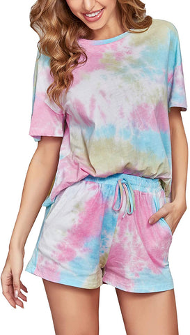 Conjunto de pijama con estampado tie dye 