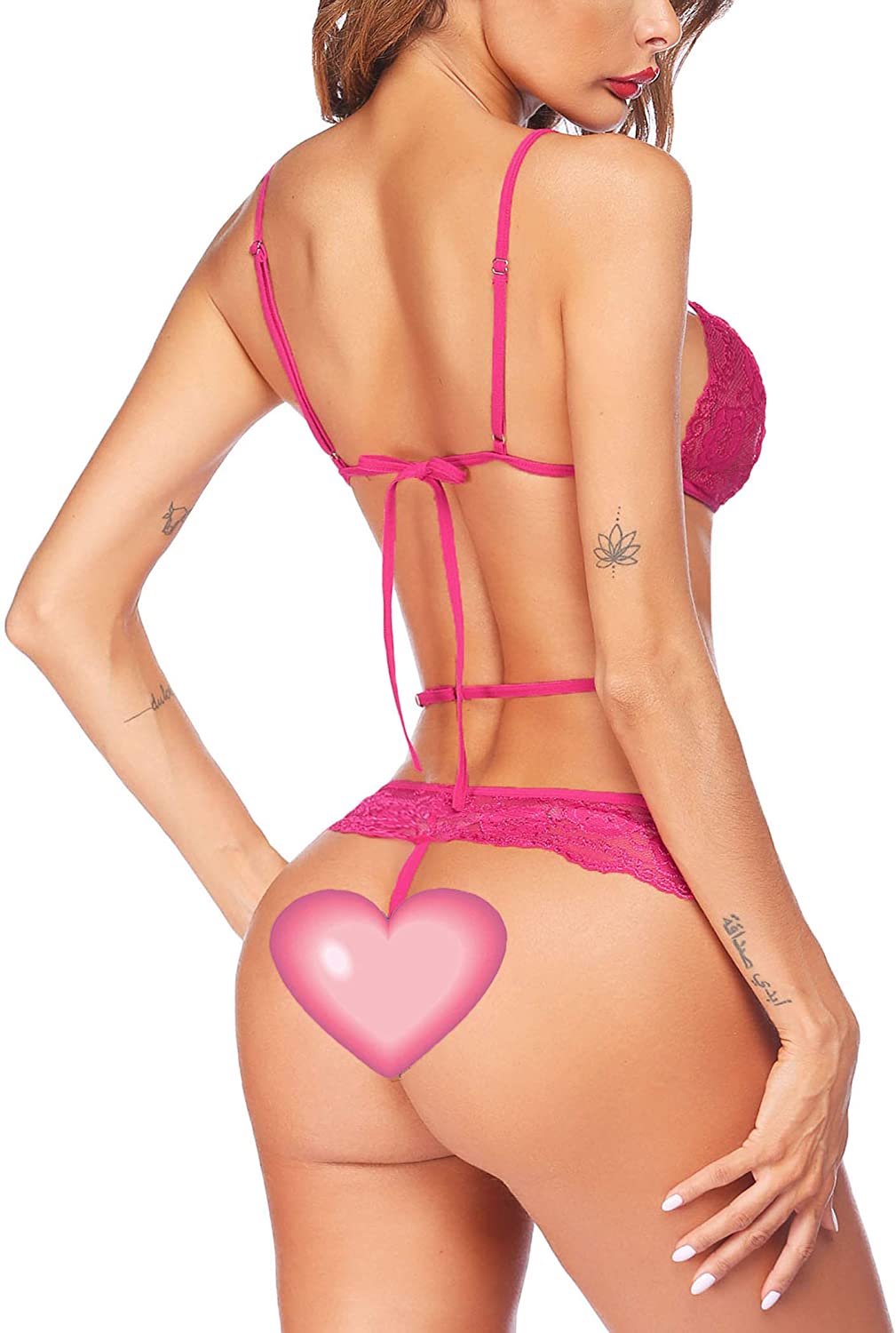 Body de encaje de Avidlove Lingerie con tiras y mini body de una pieza tipo babydoll 