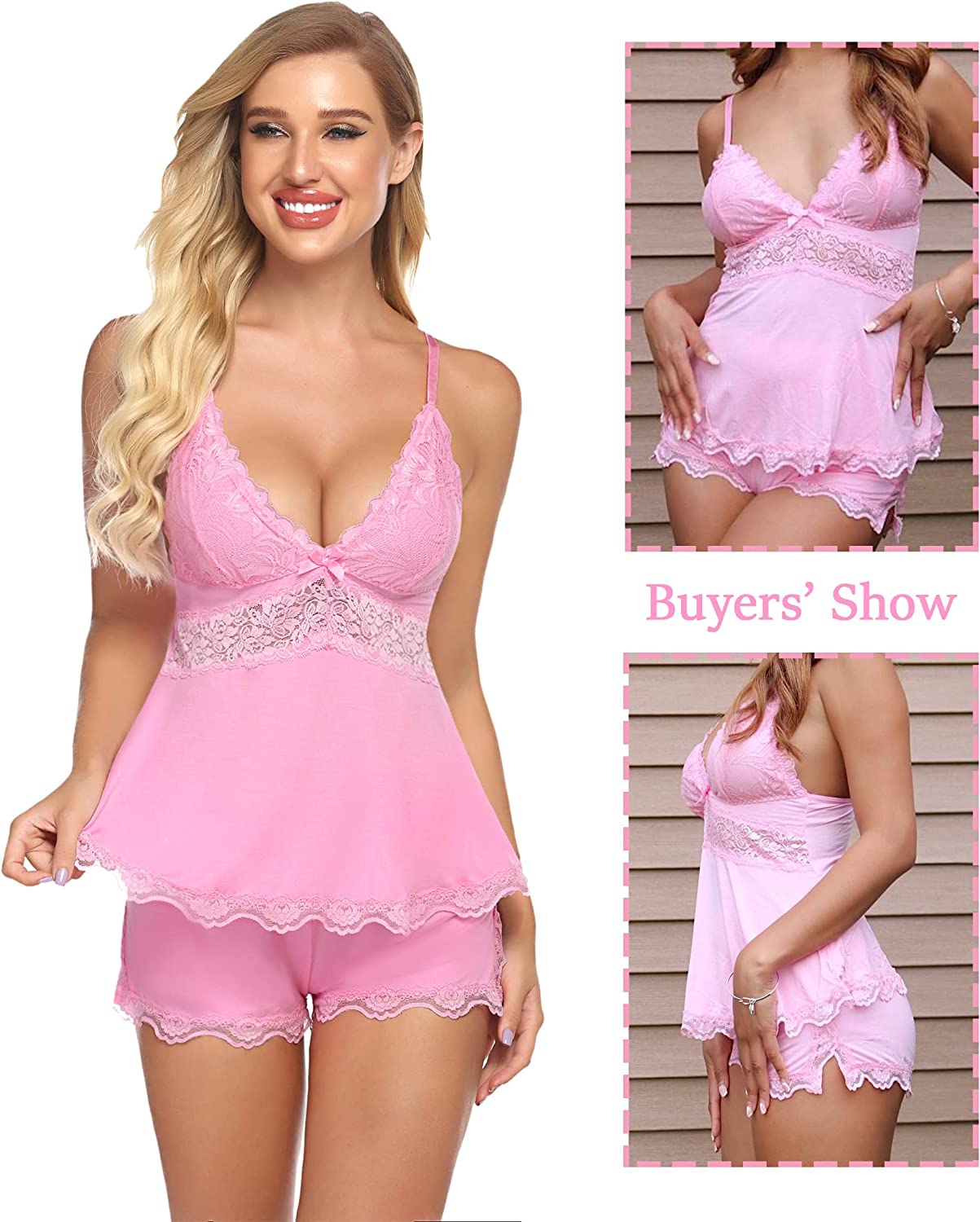 Avidlove Sweetness Cami Set Spitzen-Camisole Dessous Nachtwäsche Pyjamas Lounge-Sets