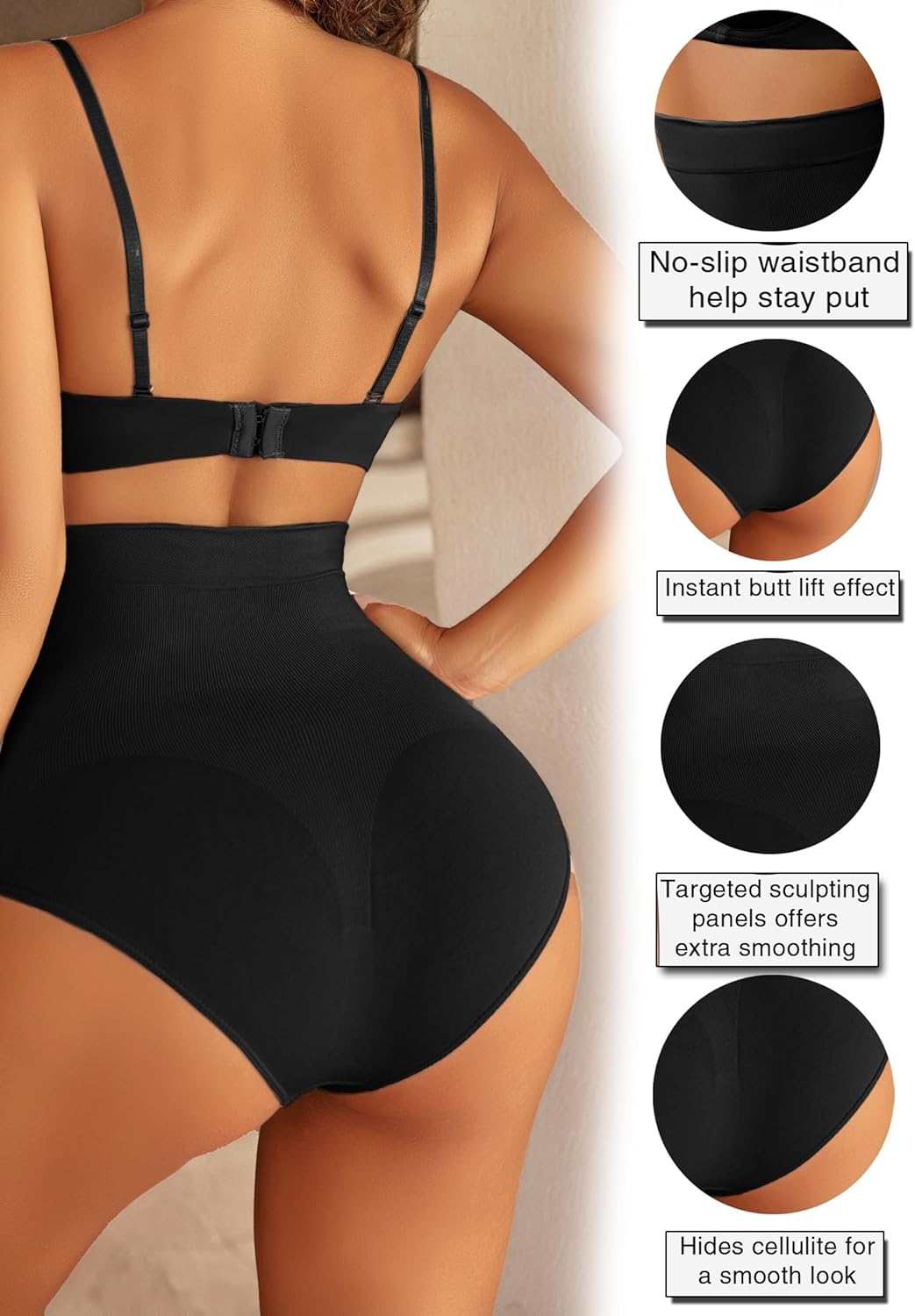 Avidlove Tummy Control Shapewear Thong for High Waist Compression Panties Shaping Body Shaper Underwear