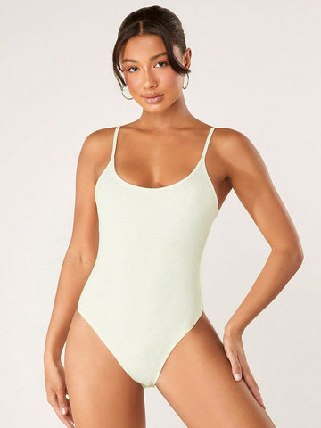 Avidlove 2 Piece Bodysuits for Ribbed Shapewear Bodysuit Tummy Control Spaghetti Strap Yoga Romper