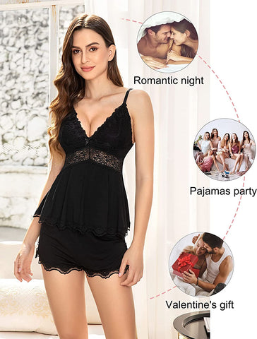 Avidlove Sweetness Cami Set Spitzen-Camisole Dessous Nachtwäsche Pyjamas Lounge-Sets