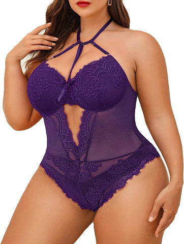 Avidlove Dessous in Übergröße für Spitzen-Bodysuit, Teddy-Dessous, einteiliges Babydoll 