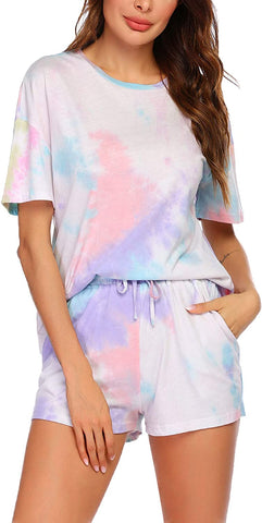 Conjunto de pijama con estampado tie dye 