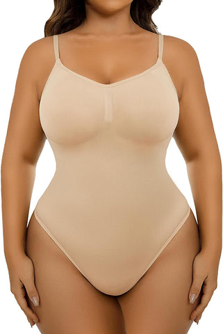 Avidlove Bodysuit Shapewear Bodysuits Spaghettiträger V-Ausschnitt Schlankheits-Tanga Body Shaper Bauchkontrolle S-3XL 