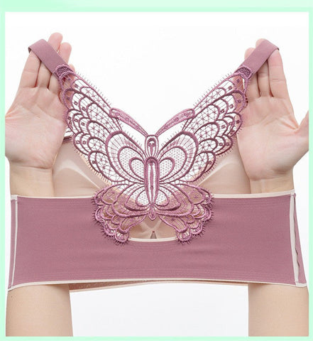 Butterfly Lace Plus Size Bügelloser BH Violett