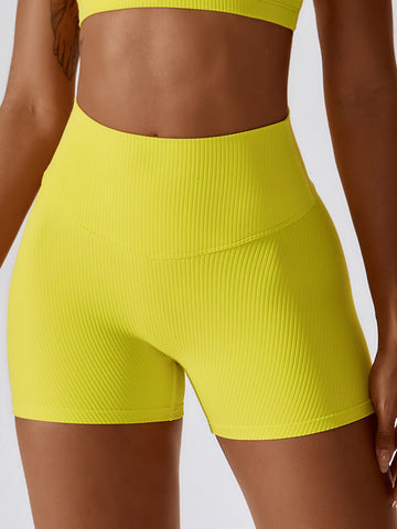 Gerippte Scrunch-Yoga-Shorts 