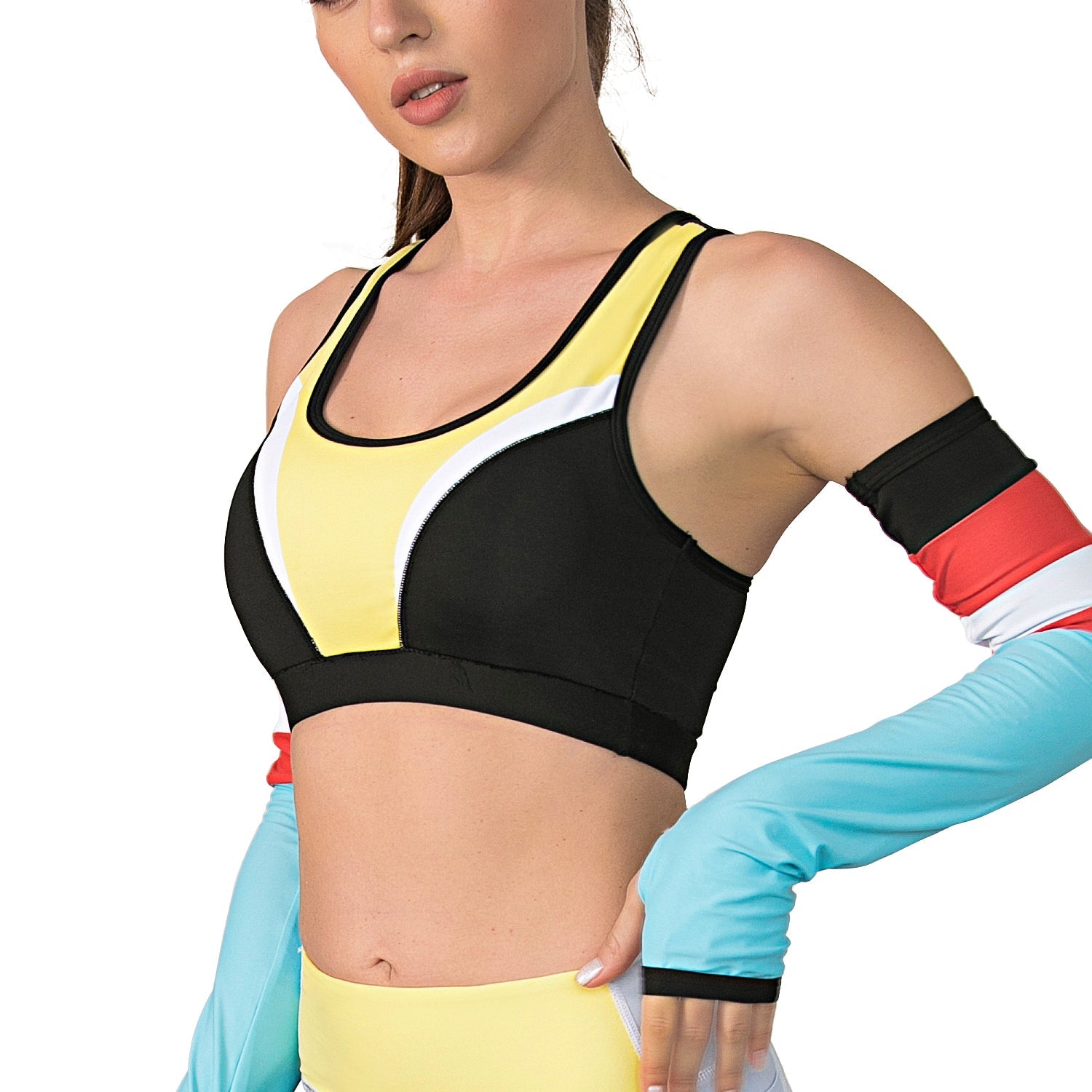 Tops de yoga para colores amarillo y negro