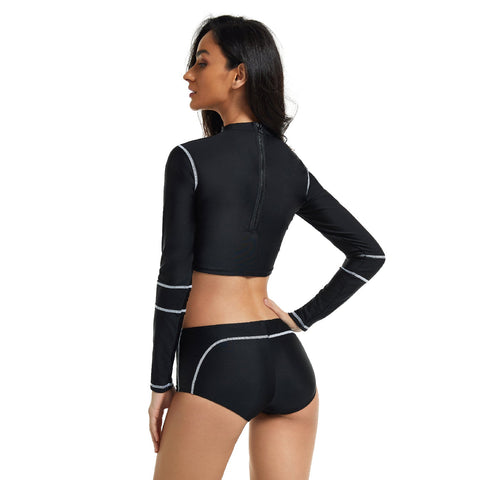 Langarm-Badeanzug für Crop Top Rash Guard