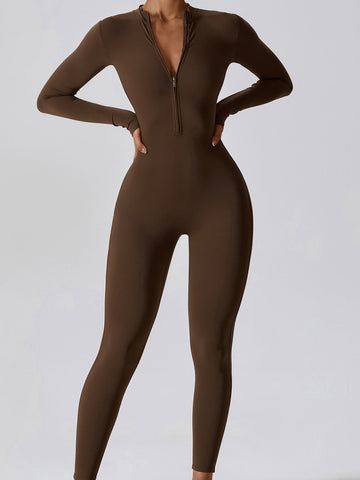 Long Sleeve Zip Jumpsuit