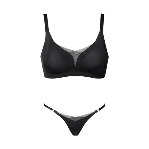 Mesh Wireless Bra & Thong Set