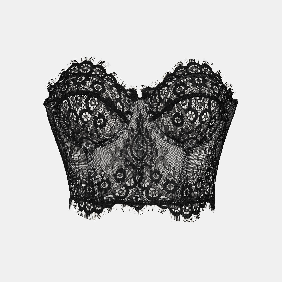Lace Cropped Bustier Top