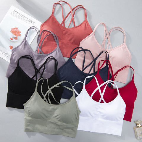 Seamless Sports Bras Plus Size Dry Fitness Quick With String Cami Crop Padded Tank Top