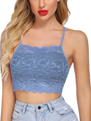 Avidlove Spitzen-Bralette für hochgeschlossene Camisoles, Racerback, doppellagiges bauchfreies Top 