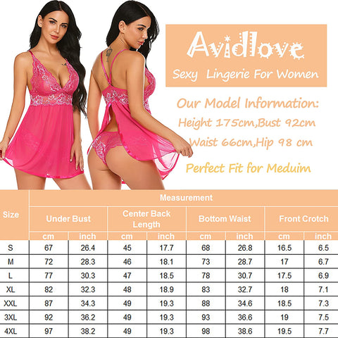 Avidlove Dessous in Übergröße für Mesh-Babydoll, Chemise, Spitze, für Schwangere, Boudoir-Outfits 