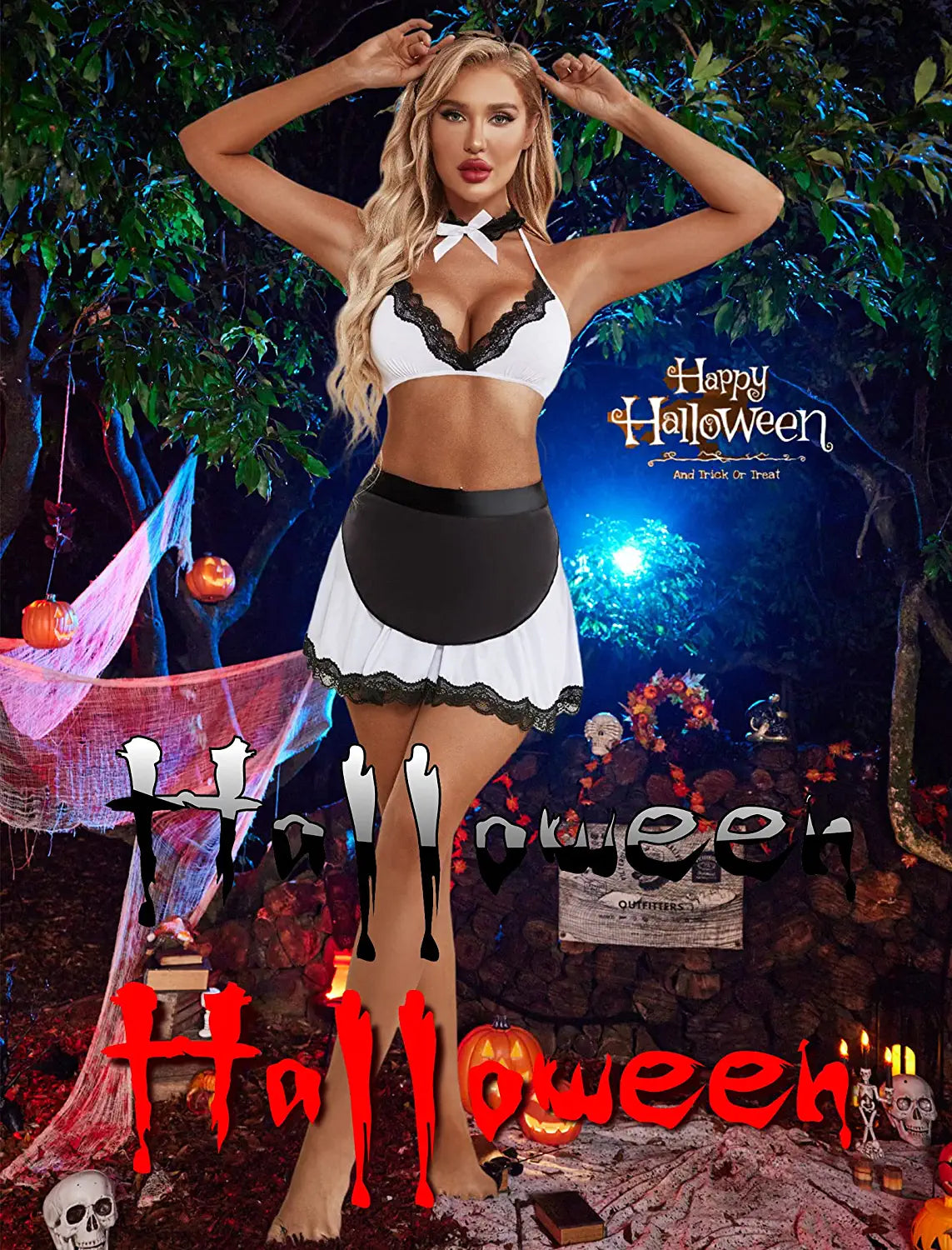 Avidlove Dienstmädchen-Dessous für Rollenspiele, Dessous, Cosplay, Dessous-Set, Halloween-Kostüme 