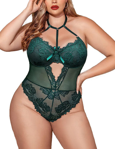 Avidlove Dessous in Übergröße für Spitzen-Bodysuit, Teddy-Dessous, einteiliges Babydoll 