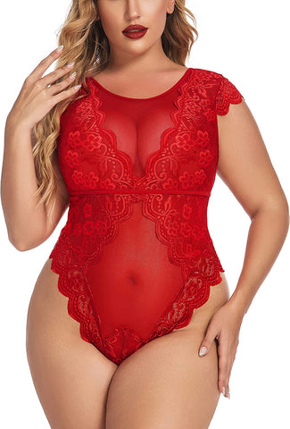 Avidlove Teddy Lingerie One Piece Babydoll Snap Crotch Lingerie Mini Bodysuit