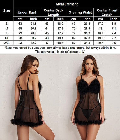 Avidlove Weihnachtsmann-Dessous-Set, Babydoll, Spitzenhemden, Nachtwäsche-Outfits 