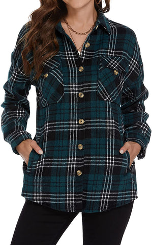 Plaid Long Sleeve Coat