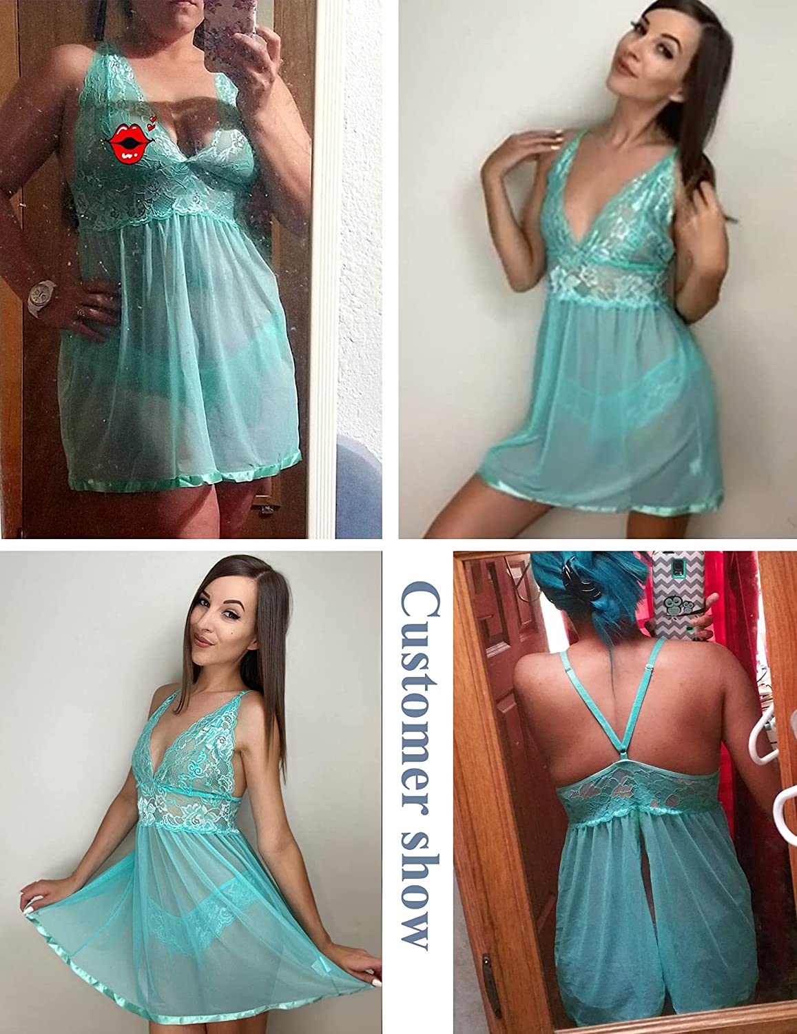 Lencería de talla grande Avidlove para babydoll de malla, camisón de encaje, trajes de tocador para embarazadas 