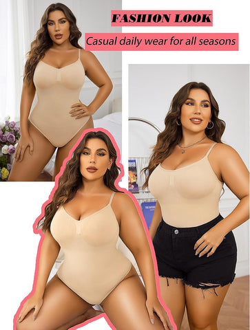 Avidlove Bodysuit Shapewear Bodysuits Spaghetti Strap V Neck Slimming Thong Body Shaper Tummy Control S-3XL