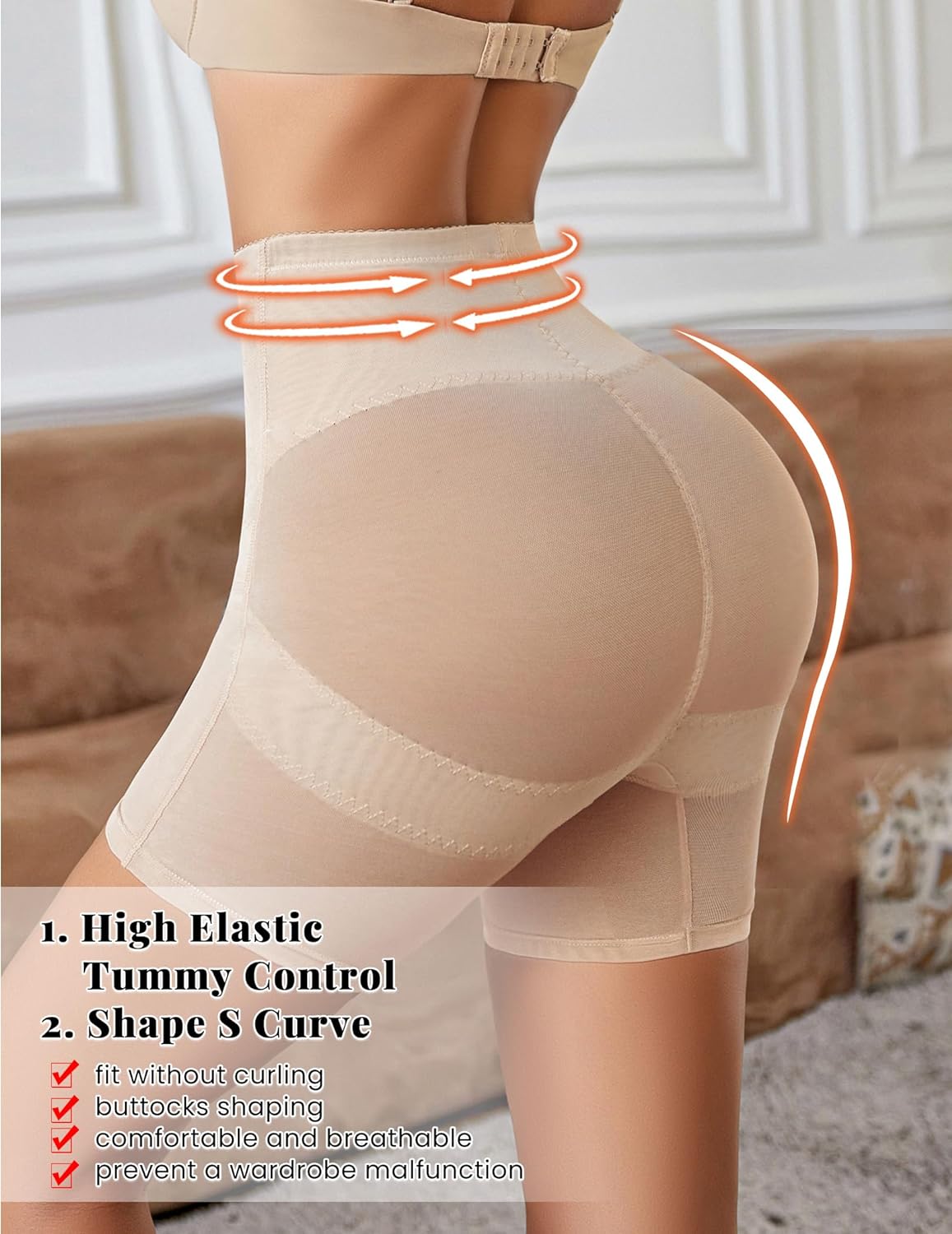 Fajas moldeadoras Avidlove para cintura alta, pantalones cortos moldeadores, ropa interior moldeadora para realce de glúteos, bragas reductoras de muslos y control de abdomen 