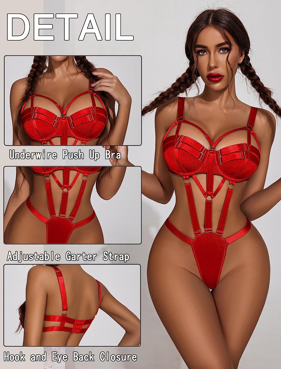 Avidlove Bondaged Lingerie Set Underwired Push Up Teddy Lingerie One P Avidlove Bondaged Lingerie Set Underwired Push Up Teddy Lingerie One P