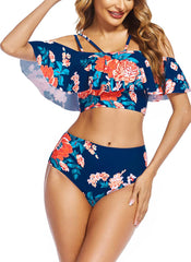 Avidlove Swimsuits for Two Piece Bathing Suits Ruffled Flounce Top with High Waisted Bottom Bikini Set