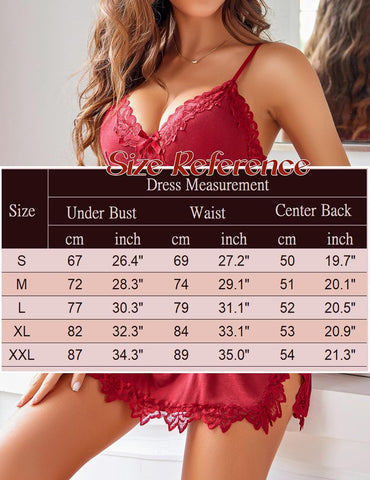 Avidlove Dessous-Nachthemden für weiche Babydoll-Dessous mit Rüschen 