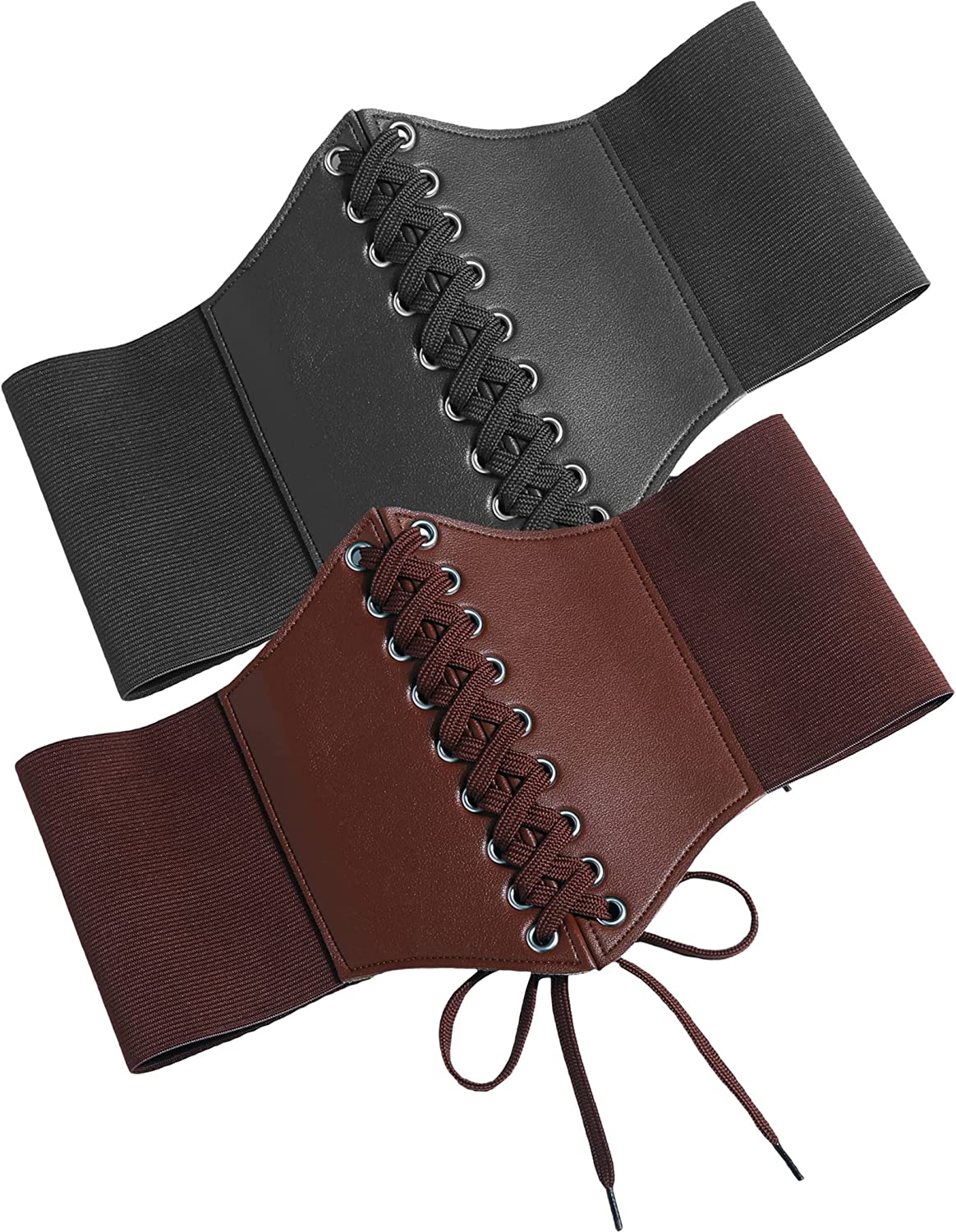 Avidlove Waspie Corset Belt Lace Up Waist Belt Leather Gothic Corset Belt