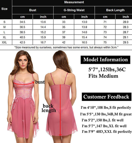 Avidlove Lace Lingerie Babydoll Dress Strap Chemise Sleepwear Nighty S-XXL