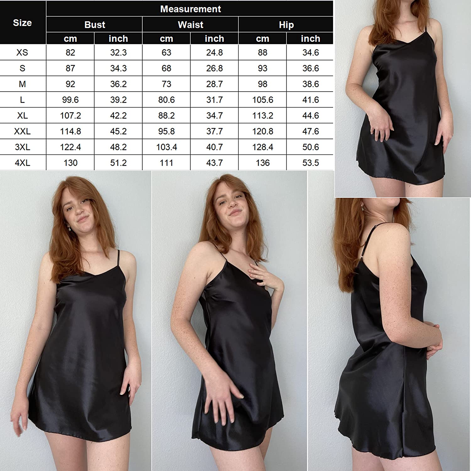 Avidlove Sleepwear Satin Nightgown Mini Slip Chemise Short Nightwear