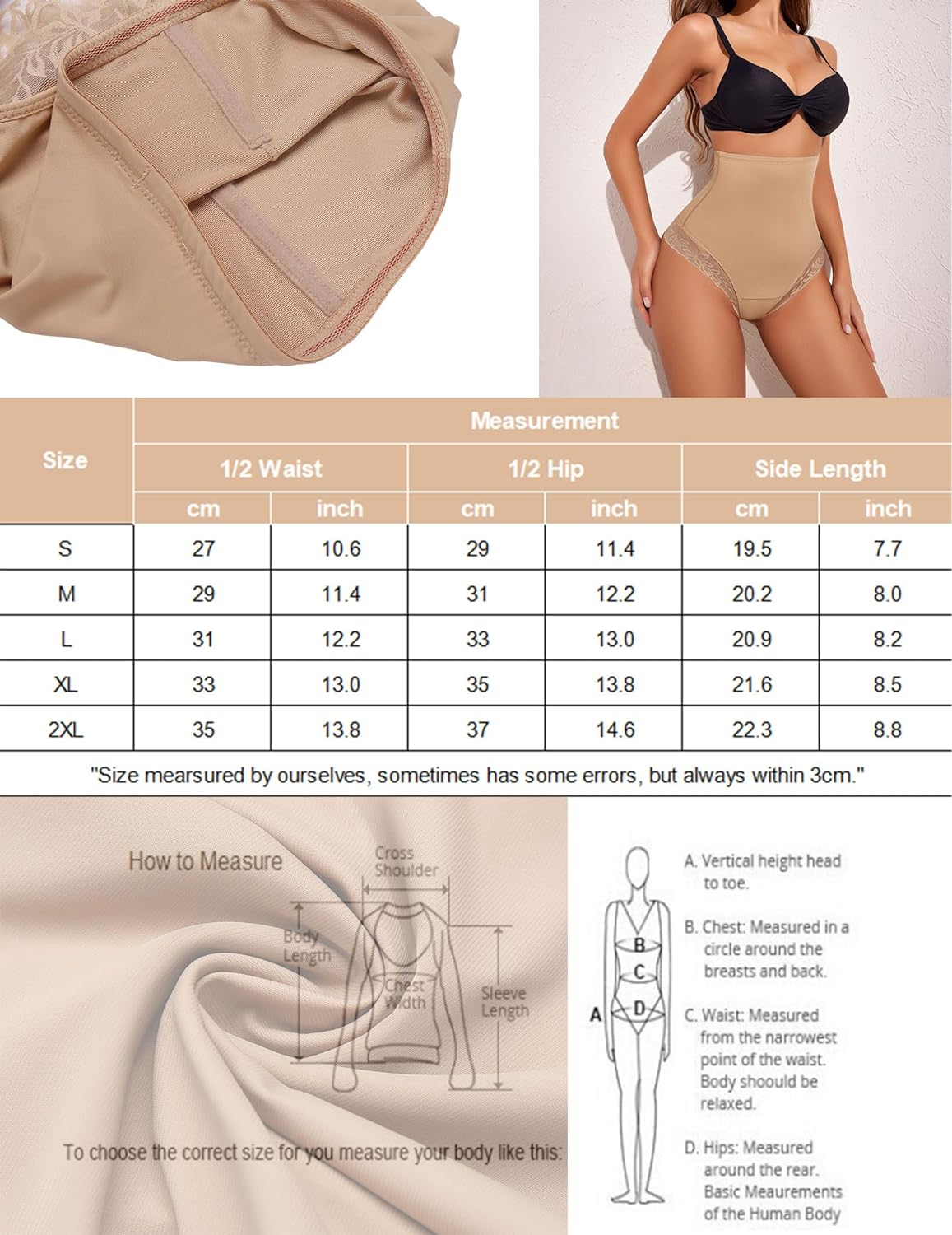 Braguitas moldeadoras Avidlove de control, ropa interior de encaje sin costuras para el abdomen, tanga de cintura alta