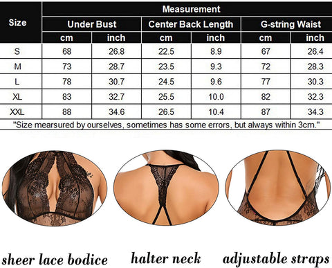 Avidlove Babydoll Lingerie Neck Halter Teddy Lingerie Lace Chemise