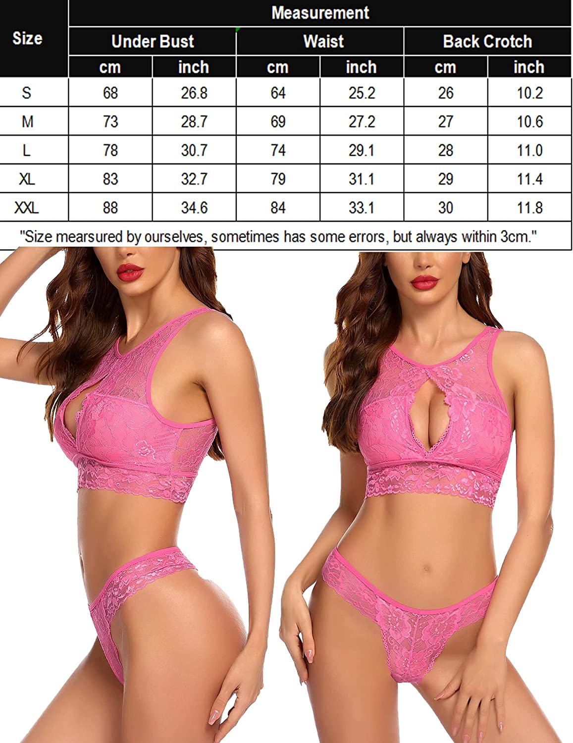 Conjunto de sujetador y braguita de encaje tipo babydoll de 2 piezas de Avidlove Lingerie Mini ropa de dormir 