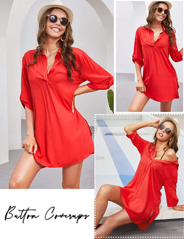 Avidlove Cover ups for Swimwear Beach Coverup Shirts Button Up Swimsuit