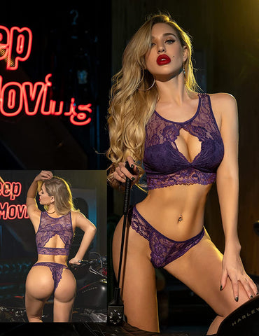 Conjunto de sujetador y braguita de encaje tipo babydoll de 2 piezas de Avidlove Lingerie Mini ropa de dormir 