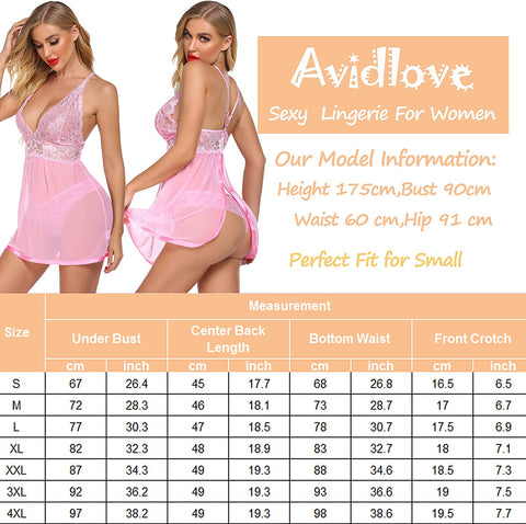 Avidlove Dessous in Übergröße für Mesh-Babydoll, Chemise, Spitze, für Schwangere, Boudoir-Outfits 