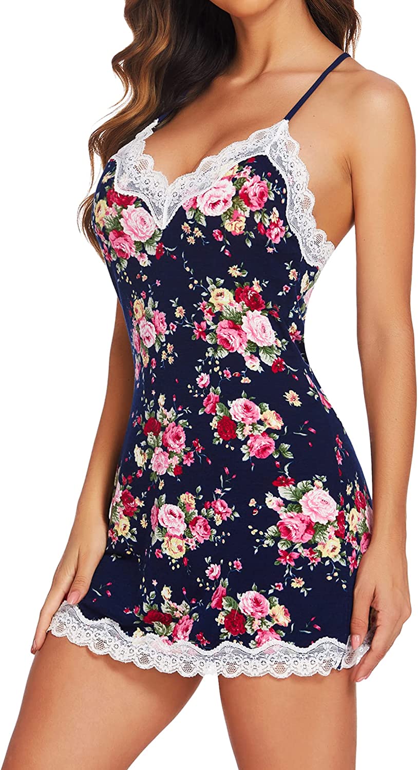 Avidlove Nachtwäsche Chemise Dessous Baumwolle Nachthemden für Frauen 