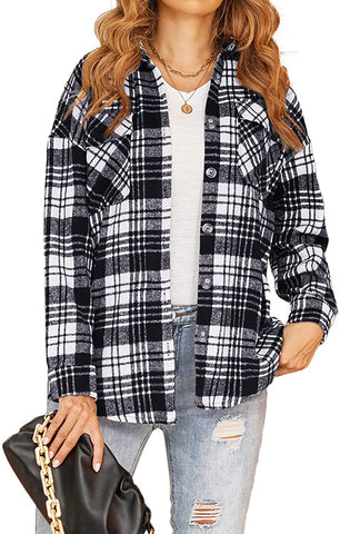 Plaid Long Sleeve Coat