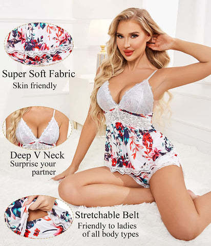 Avidlove Sweetness Cami Set Spitzen-Camisole Dessous Nachtwäsche Pyjamas Lounge-Sets