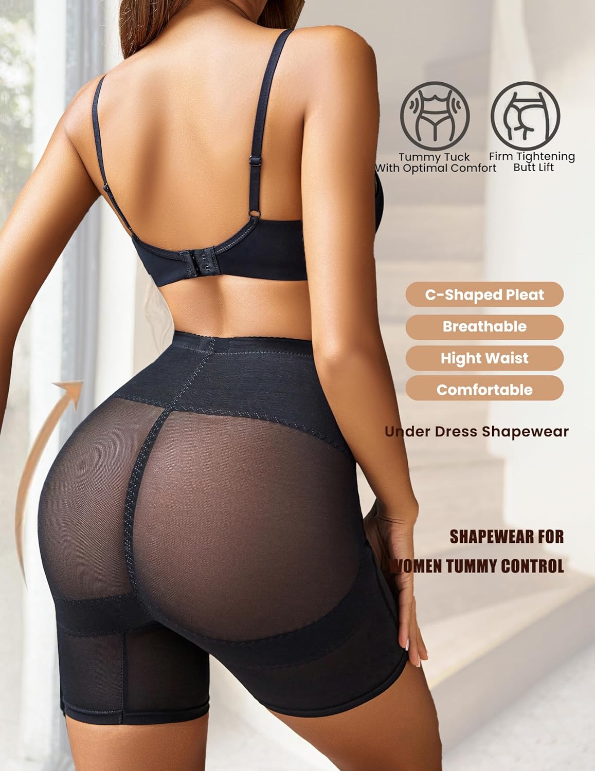 Fajas moldeadoras Avidlove para cintura alta, pantalones cortos moldeadores, ropa interior moldeadora para realce de glúteos, bragas reductoras de muslos y control de abdomen 