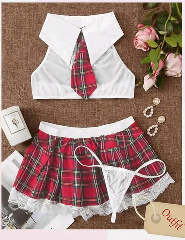 Conjunto de lencería de colegiala Avidlove, disfraces de estudiantes 