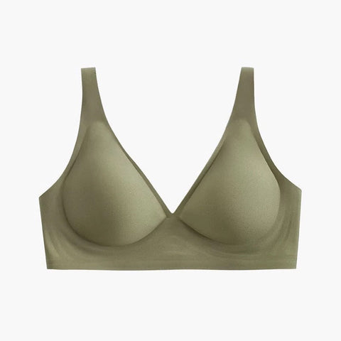 Women Comfort Basic Everyday Bra V Neck Soft