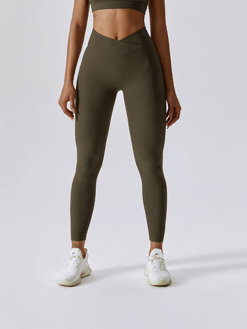 Gerippte Po-Lift-Yoga-Leggings 