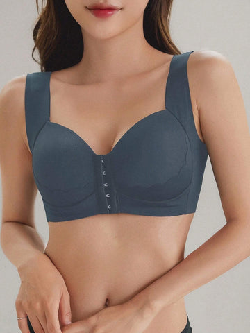 Hook And Eye Underwire Bra Navy