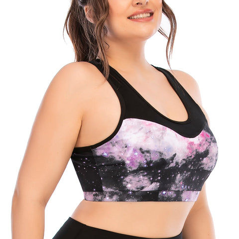 Tops de yoga de talla grande con estampado de estrellas para mujer