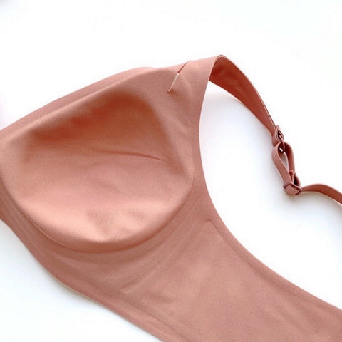 Women Comfort Basic Everyday Bra V Neck Soft Pink