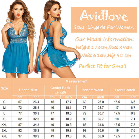 Avidlove Dessous in Übergröße für Mesh-Babydoll, Chemise, Spitze, für Schwangere, Boudoir-Outfits 